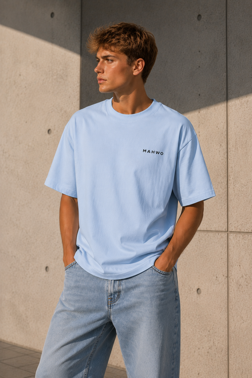 MAHWO Baby Blue Oversized Shirt